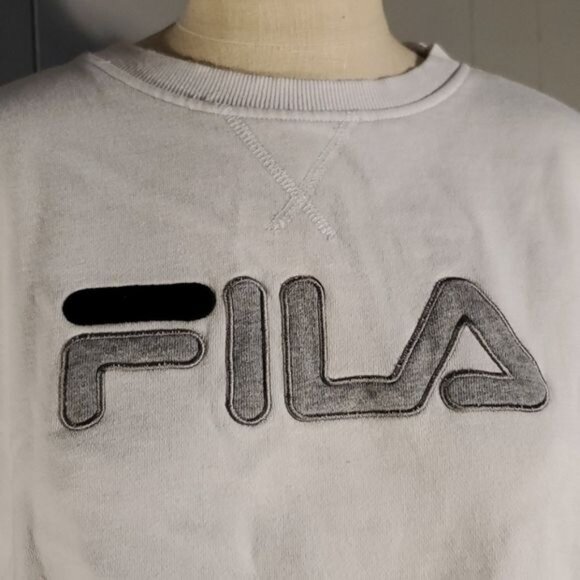 Fila Sweatshirt Top Shirt White Natalie Pullover Crewneck WOMEN'S Extra Large - Picture 6 of 12